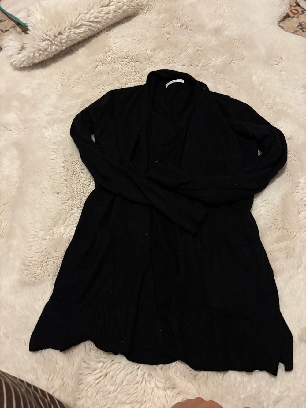 Pink Clover Black Open-Front Women’s Cardigan